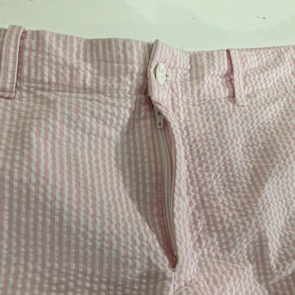 Polo Ralph Lauren Shorts Women’s 10 Pink White Stripe Seersucker Preppy - Picture 4 of 13